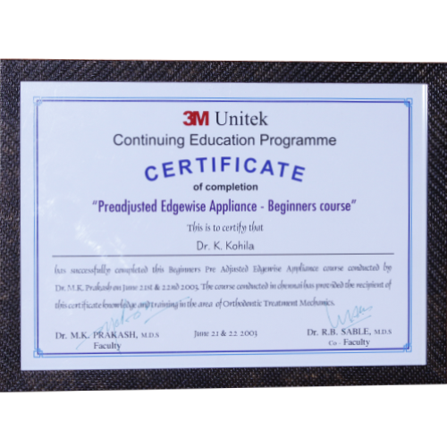 3M Unitek Orthodontic Treatment Mechanics certificate